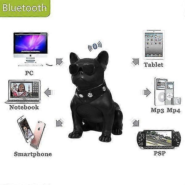 Trådlös Högtalare Liten Bulldog Bluetooth-högtalare Trådlös Bluetooth-högtalare Utomhus Bärbar Bashögtalare Vit