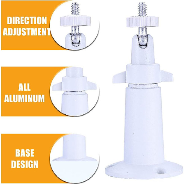 2-pack väggfäste för säkerhetskamera, justerbart inomhus/utomhusfäste för Arlo Pro Arlo Pro 2 Arlo Ultra och andra kompatibla modeller (vit) White