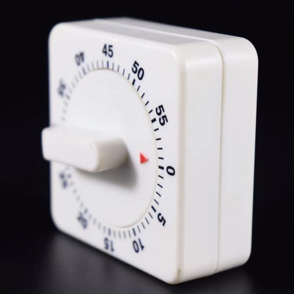 Mekanisk køkkentimer, 60-minutters timer med hørbar alarm, nedtællingstimer til madlavningskontrol, træningstidsmåling