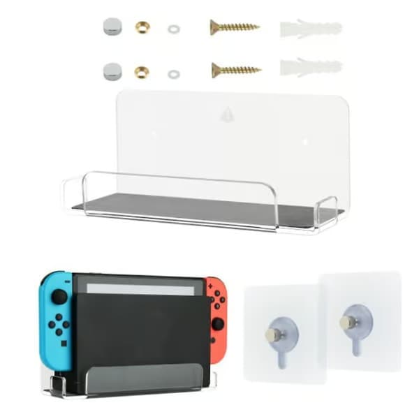 Väggmonterad hylla för Nintendo Switch Dock Station, svart YIY9.27 SMCS.9.27