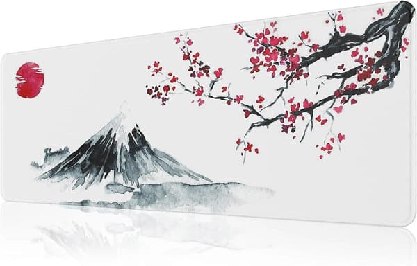 Musematte (80 x 30 x 0,3 cm) Utvidet Stor Musematte Skrivebordsmatte, Sydde Kanter Musematte, Sklisikker Gummibase, Tastaturmatte, Gaming Musematte Japan Mouse Pad - 1