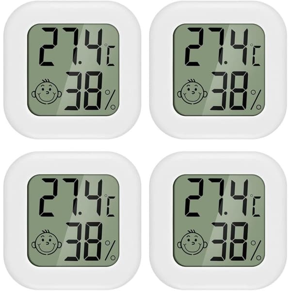 4-delad Mini LCD Termometer Hygrometer Inomhus Hemtermometer Lämplig för Barnrum, Äldres Rum, etc.