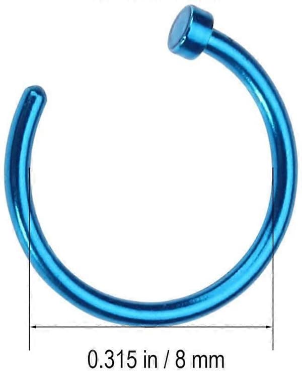 2 stk. Unisex Kirurgisk Stål Hængslet Clicker Segment Næseringe Hoop Helix Brusk Øreringe Titanium Stål Kropspiercing Stud, Sort, 5CGZT0AY1046Q85E Blue