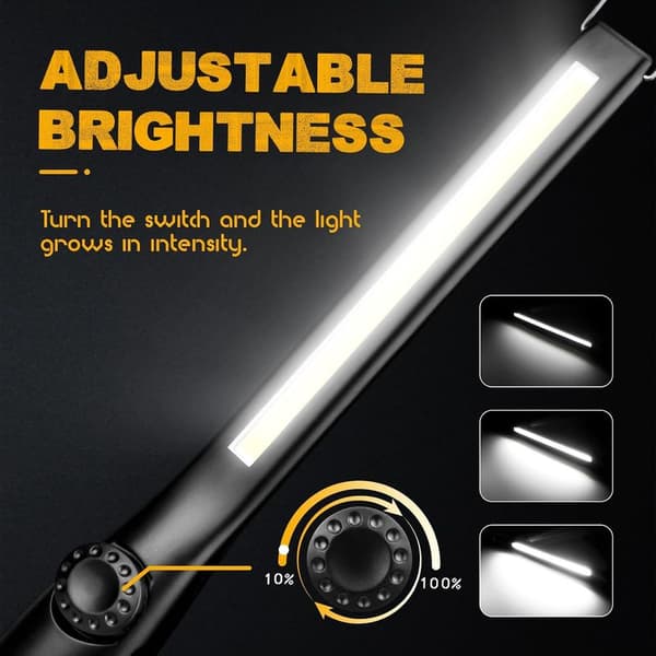 Mekaniker LED Arbeidslys, Oppladbart Arbeidslys, Dimbar COB Verkstedlys, LED Lommelykt for Bil, Garasje, Camping (3 Stykker)