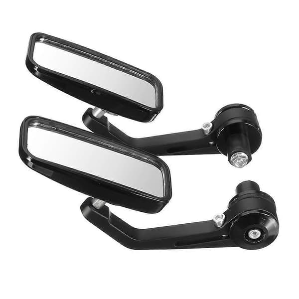 1 par 7/8\"18MM Universal Motorcykel Aluminium Bakspejl Sort Styr Ende Sidespejle