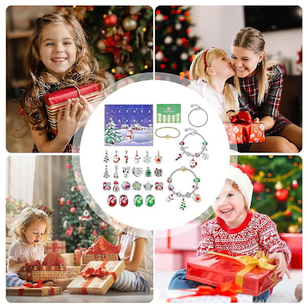 Adventskalender Armband Julklappsset för Flickor Barn Tonåringar Med