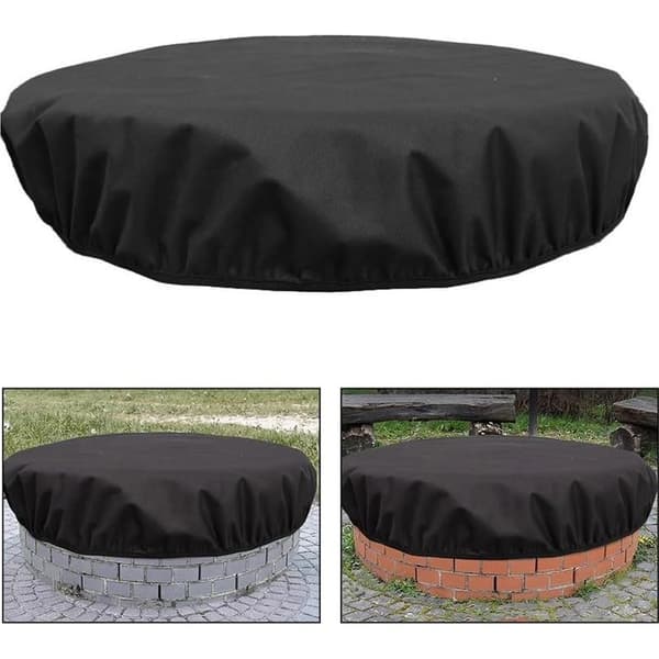 Utomhusskydd med ett robust cirkulärt eldskålsöverdrag av slitstarkt tyg (142,2 x 10,2 cm)