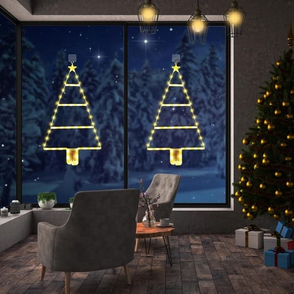 Batteridrevne julelys - 93 cm LED-stige julelys, 8 lysmoduser, stige juletrebelysning til juledekorasjoner Warm White