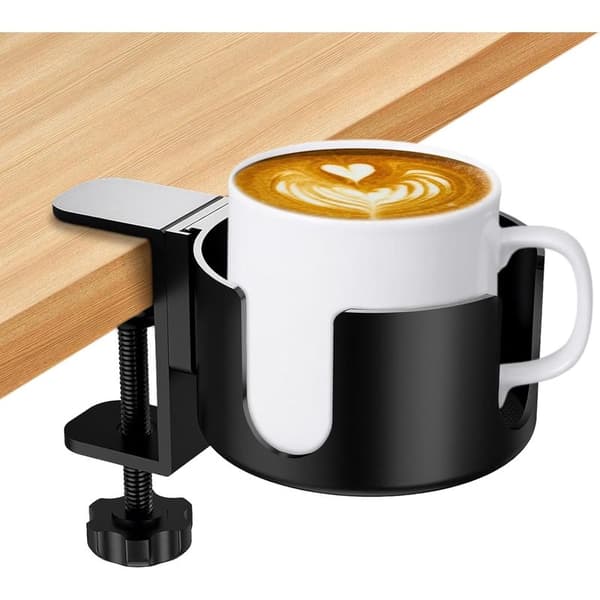 Justerbar koppholder, flaskeholder, for hjem, kontor, svart