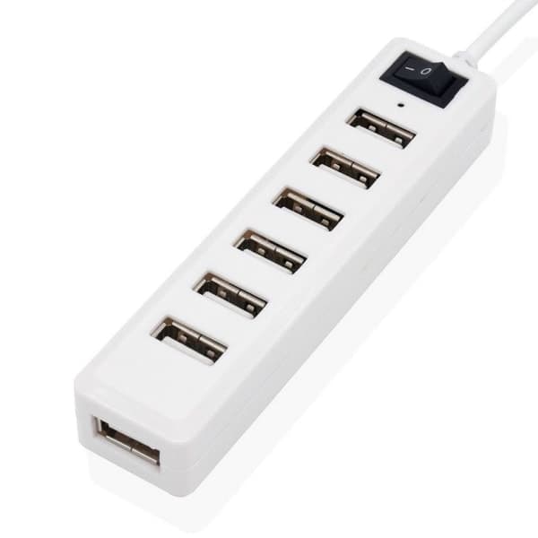 7-Port USB-hubb, expansionsenhet, höghastighets-USB 2.0, multi-USB-hubb, splitter, switch, sladdadapterkabel för laptop, Mac Book