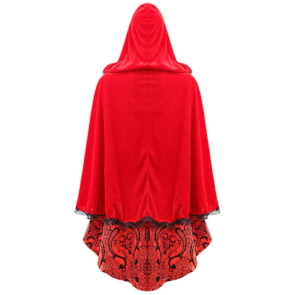 Rødhætte Kappe og Kjole til Voksne - Plus Size Kostume til Forestillinger Halloween & Jul M