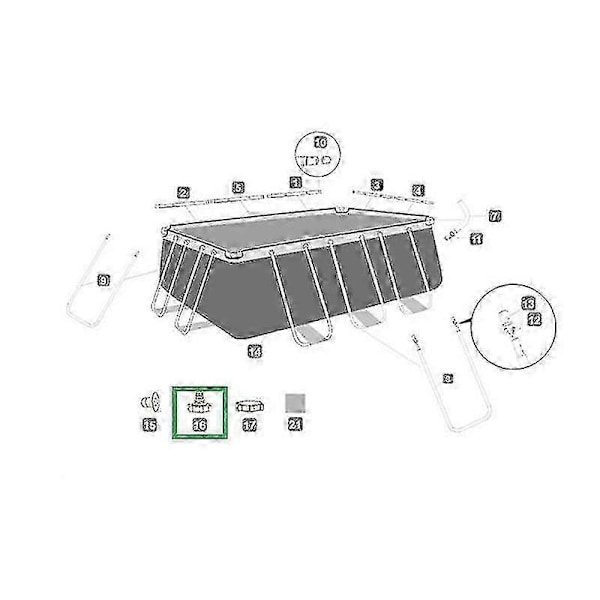 Bestway P6h1419 Letkuadapteri (harmaa 32 mm) - Liitäntäadapteri uima-altaille