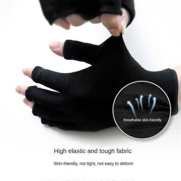 UV-skyddande halvfingerhandskar för manikyr gel nagellampa White
