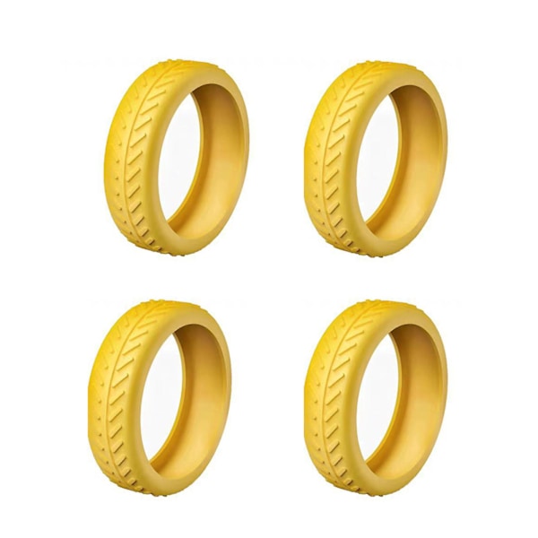 Mjuka silikonhjulskydd för resväska, ljuddämpande hjulskydd för affärsresor Yellow 4pcs