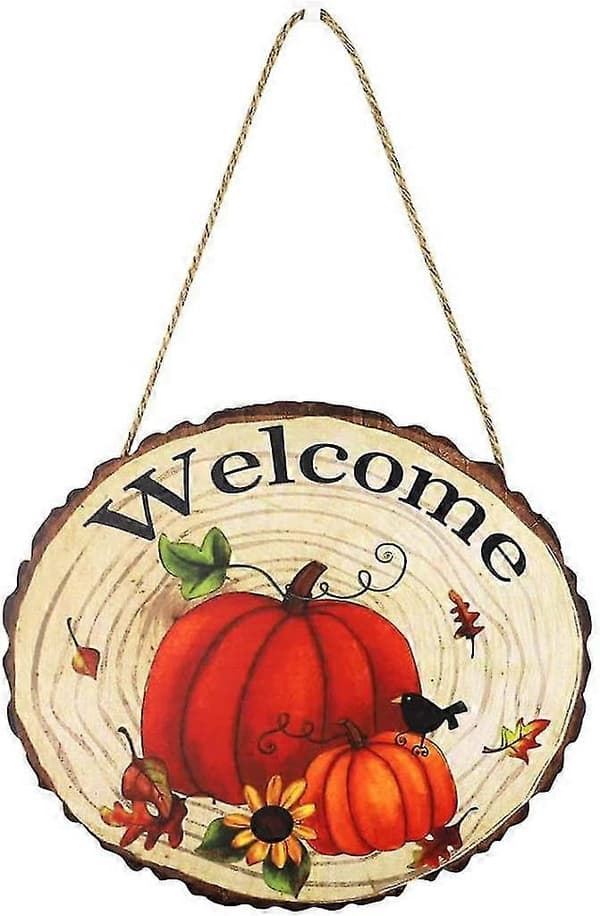 Thanksgiving Efterår Velkomstskilt Træ Hængende Efterår Væg Dørhængere Dekoration Stil 2 1 stk
