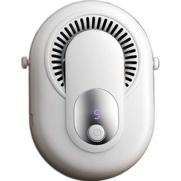Bærbar ventilator, ventilator i bærbar størrelse, halsophængt ventilator, velegnet til udendørs brug, camping (hvid)