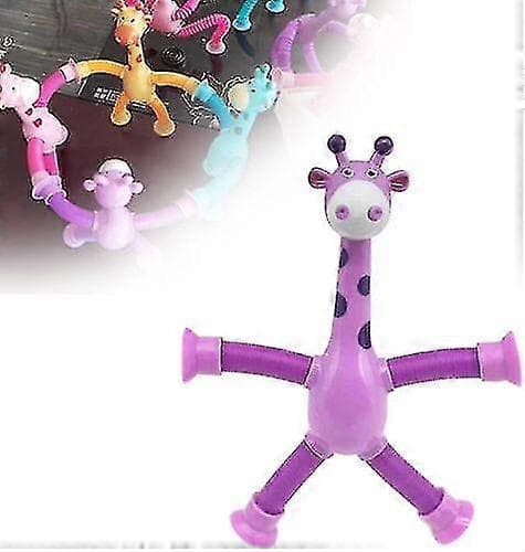 4 st Teleskopisk Sugpropp Giraff Leksak, Giraff Leksak Sensoriska Leksaker 1Pcs purple with light
