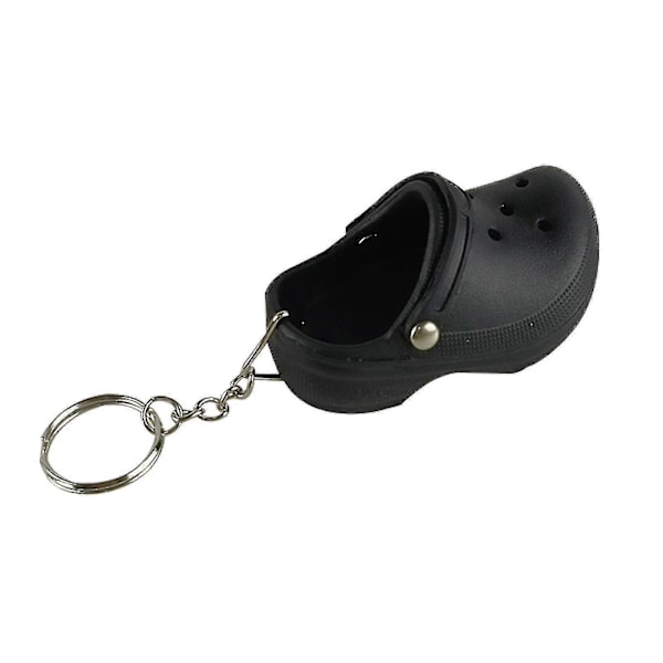 Mini Crocs Sandalkæde Charm Nøglering Nøgleholder Nyhed Nøglering Gave Black