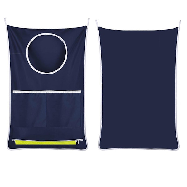 Oveen ripustettava pyykkikori, suuri kapasiteetti, vaatteiden säilytyskassi pyykkitupaan, makuuhuoneeseen Navy Blue