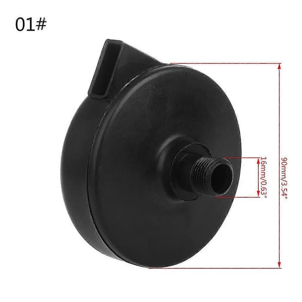 16/20mm Svart Plast Hann Gjenget Eksos Støy Demper Luftfilter Lyddemper Co 16mm