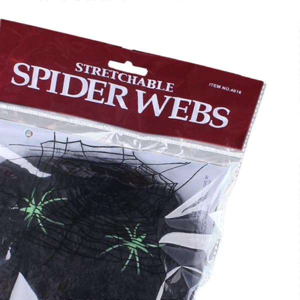 2025 Super Praktisk Edderkoppespind, Super Strækbart Spindelvæv, Halloween Edderkoppespind - 100 gram 100 edderkopper Black