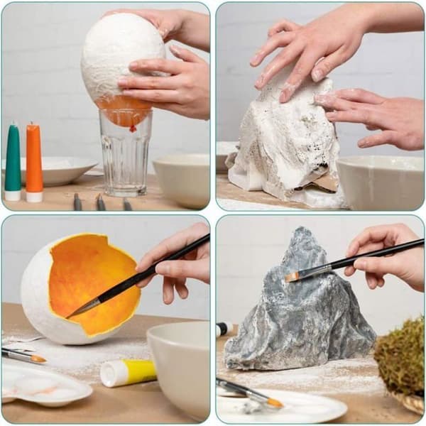 10x Gipsbandasjer - Gipsbind i stoff - Materiale for støping, dekorasjon og skulptur - Kreativ kunst - Også for