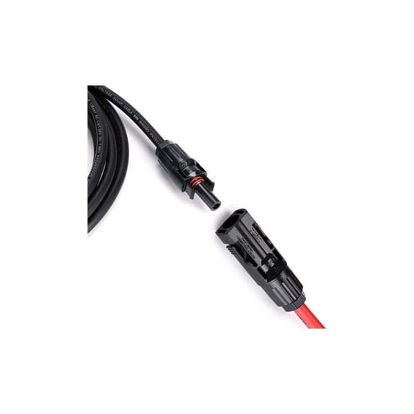 12 AWG solpanelsförlängningskabel med MC4 hon- och hankontakter adapterkit (5m röd + 5m svart)