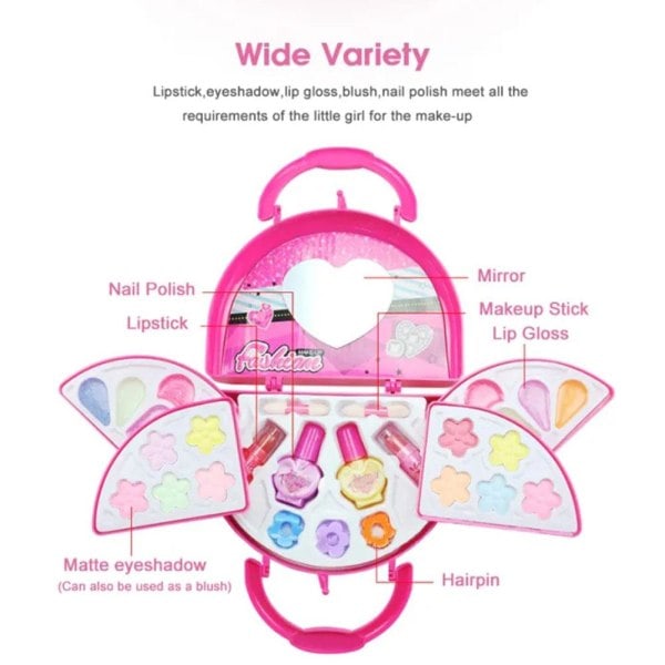 1 sæt Pige Makeup Sæt Vaskbart Makeup Kit til Småbørn Børn