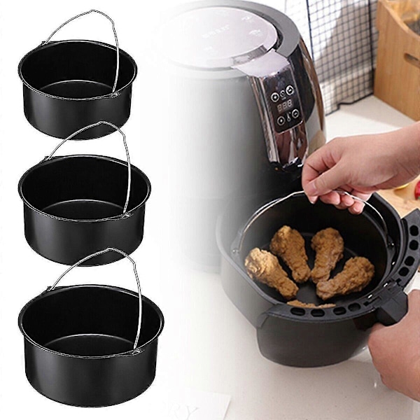 Kaktunna Airfryer Tillbehör Air Frying Pan Fryer Brödbakningskorg 6 Inch