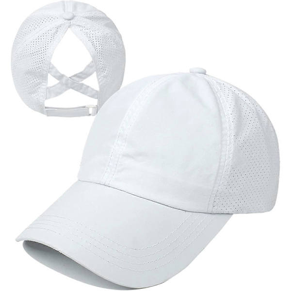 Baseballkasket med hestehalehul White