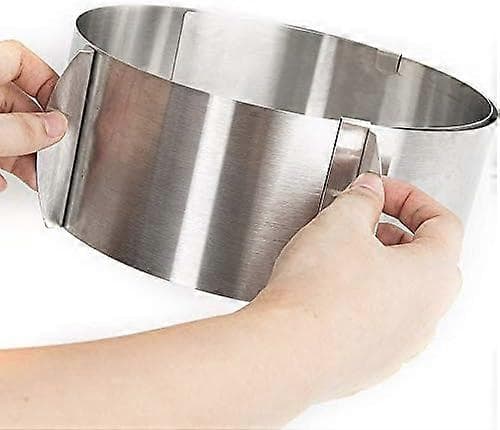 1 stk. justerbar kagemousseform i rustfrit stål, 15 til 30 cm, kagedekorationsform, ring, kagebageudstyr