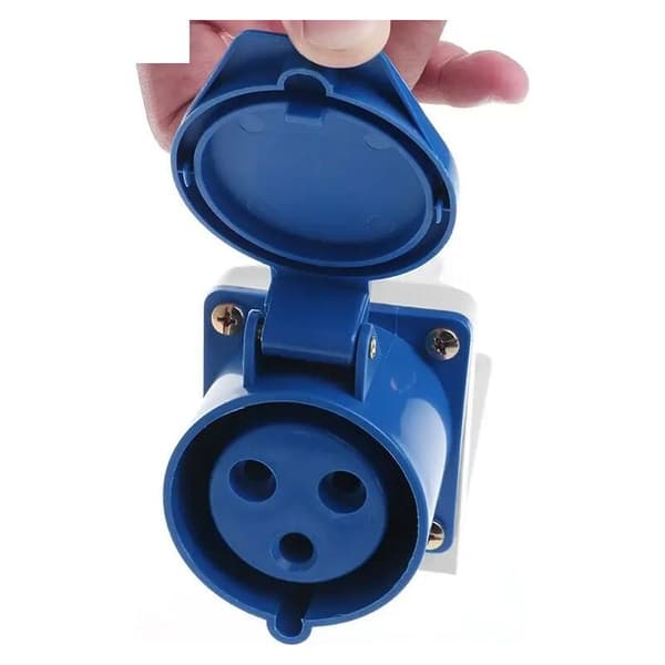 Industrielt strømuttak - 32A, 3-pins, IP44 vanntett, 220V-250V, 2P+E, 1 stk