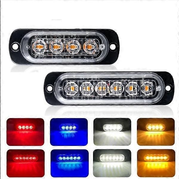 4 kpl Strobe vilkkuva varoitusvalo White