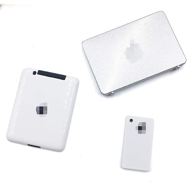 3-pak Dukkehus Mini Laptop, Tablet og Smartphone, Scene Computer Simulationstilbehør til Dukke 1/6 1/12 Miniaturer Sølv