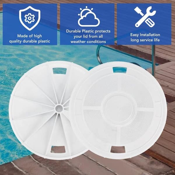Bassengskimmerdeksel, praktisk og pålitelig plastdeksel for ruskbeholder med 23 cm diameter