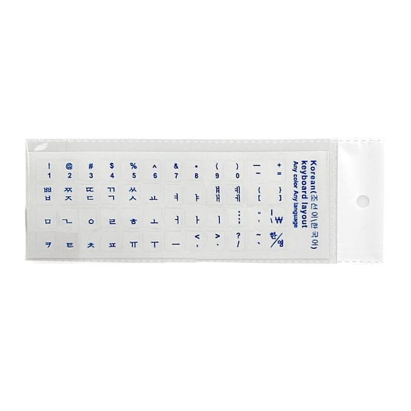Koreanske Tastaturklistremerker Matt PVC Tastatur Klistremerke Bokstaver Transparent For PC Blue