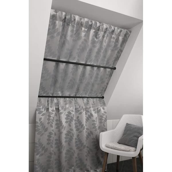 Gardinstang uden boring - 1 stk. - Mat sort metal - Udtrækkelig 130-220 cm - Til vinduer og