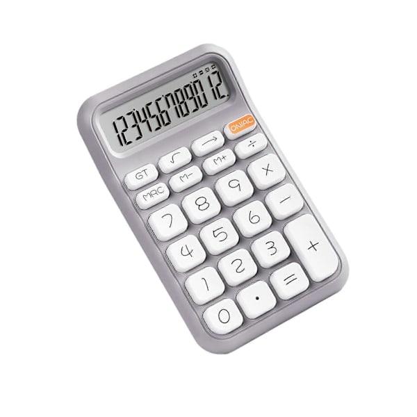 Bærbar mekanisk switch-lommeregner til grundlæggende numerisk beregning, robust beige Grey 14.8cmx9.3cmx2cm