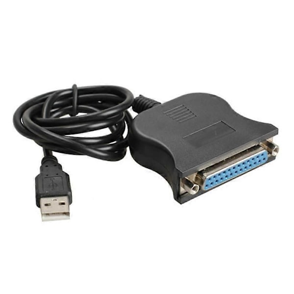 USB Hann til DB25 Hunn Port Skriver Parallell Konverter Kabel 25Pin Adapterledning