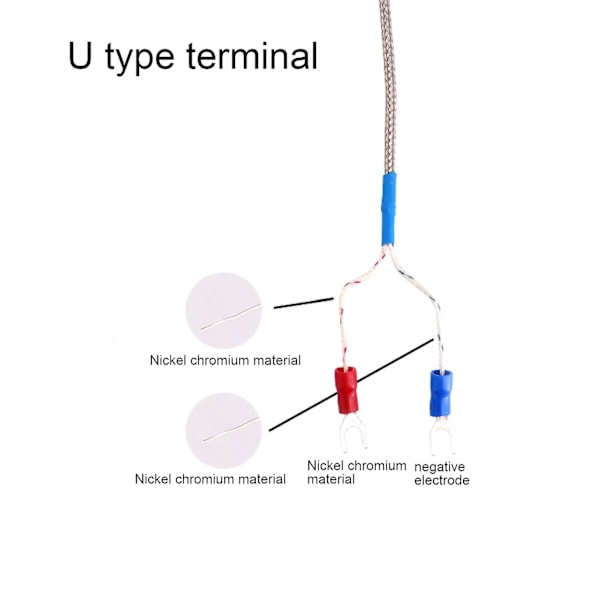 1/2/3/4/5m 50mm K-tyypin termoelementti lämpötila-anturi mittari M8 kierteellä Qinhai 2M