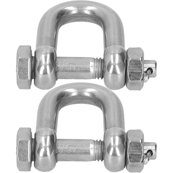Stykker D-ring anker sjækel, M10 rustfrit stål sjækler, kraftig D-formet sjækel 500 kg/1102,3 lbs