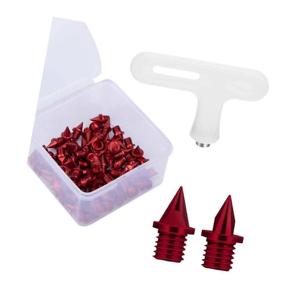 50-pakning 5 mm piggsko-pigger Erstatning Lette metallpigger for sprintløping Sport Voksne Red