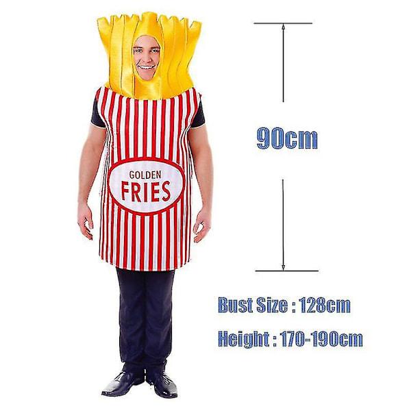Unisex Par-Kostym för Par - Pommes Frites & Cheeseburger Halloween Kostym Festkläder Karneval Zekai Cheeseburger