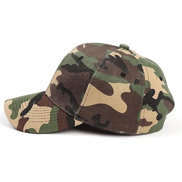 Baseballkeps för män och kvinnor i kamouflage, Unisex Camo Solhatt Justerbar utomhushatt för sport Camping Fiske Resor Green