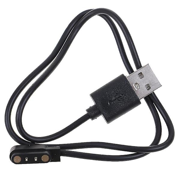 Magnetisk 2-pin 4mm avstånd handledsladdningskabel för smartklocka SVART