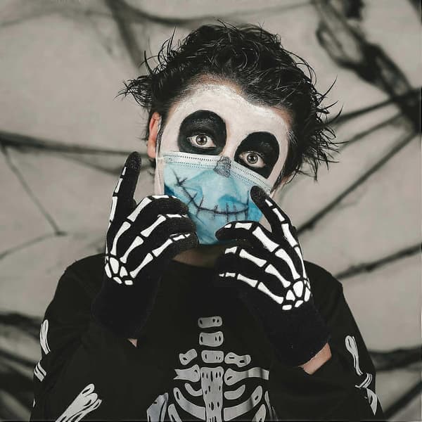 2025 1 Par Børne Skelet Touchscreen Handsker Halloween Selvlysende Fuld Finger Kranie Knogle Handsker
