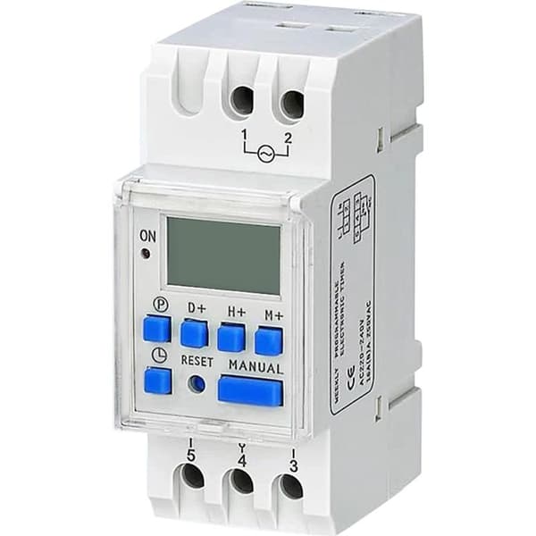 Digital elektrisk tidsbryter/relébryter med ukentlig programmerbar strømvisning og LCD-skjerm, THC15A, 220V, 16A