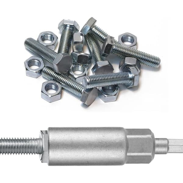 Topnøglesæt, 10 dele, 1/4\", sekskantbits fra 6 til 15 mm, til boremaskine og slagnøgle