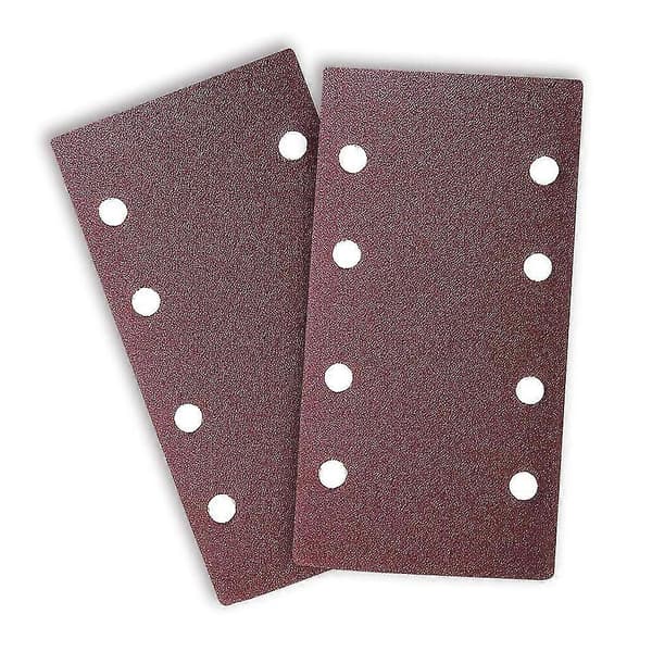 10 st 93x185mm Sandpapper Slippapper 8 Hål Kardborre Sandpapper Ark Hålat 400 Korn Passar Rektangulär Oscillationsslipmaskin -Yx 80 Grit