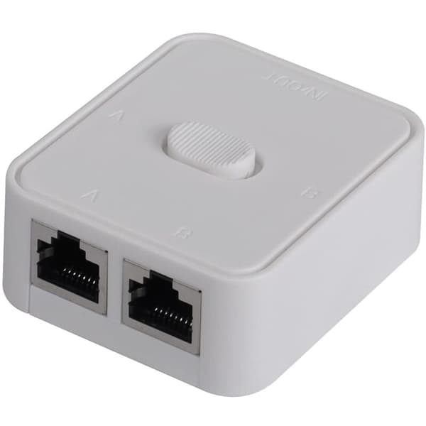 2-ports netværksswitch, RJ45, 2-ports netværksswitch-vælger, 100 m 2 ind 1 ud eller 1 ind 2 udgange